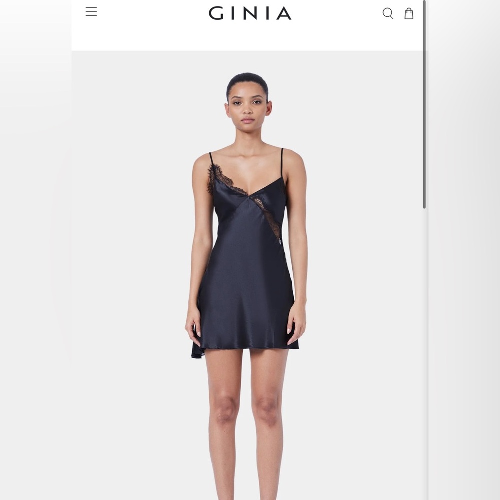 Ginia - Black Lace Cascading Mini Dress BRAND NEW WITH TAGS